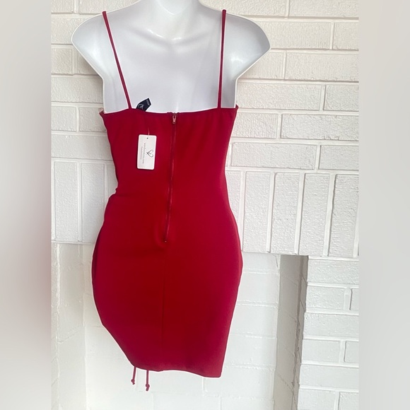 NWT Windsor Red Ruched Mini Dress - Picture 5 of 7